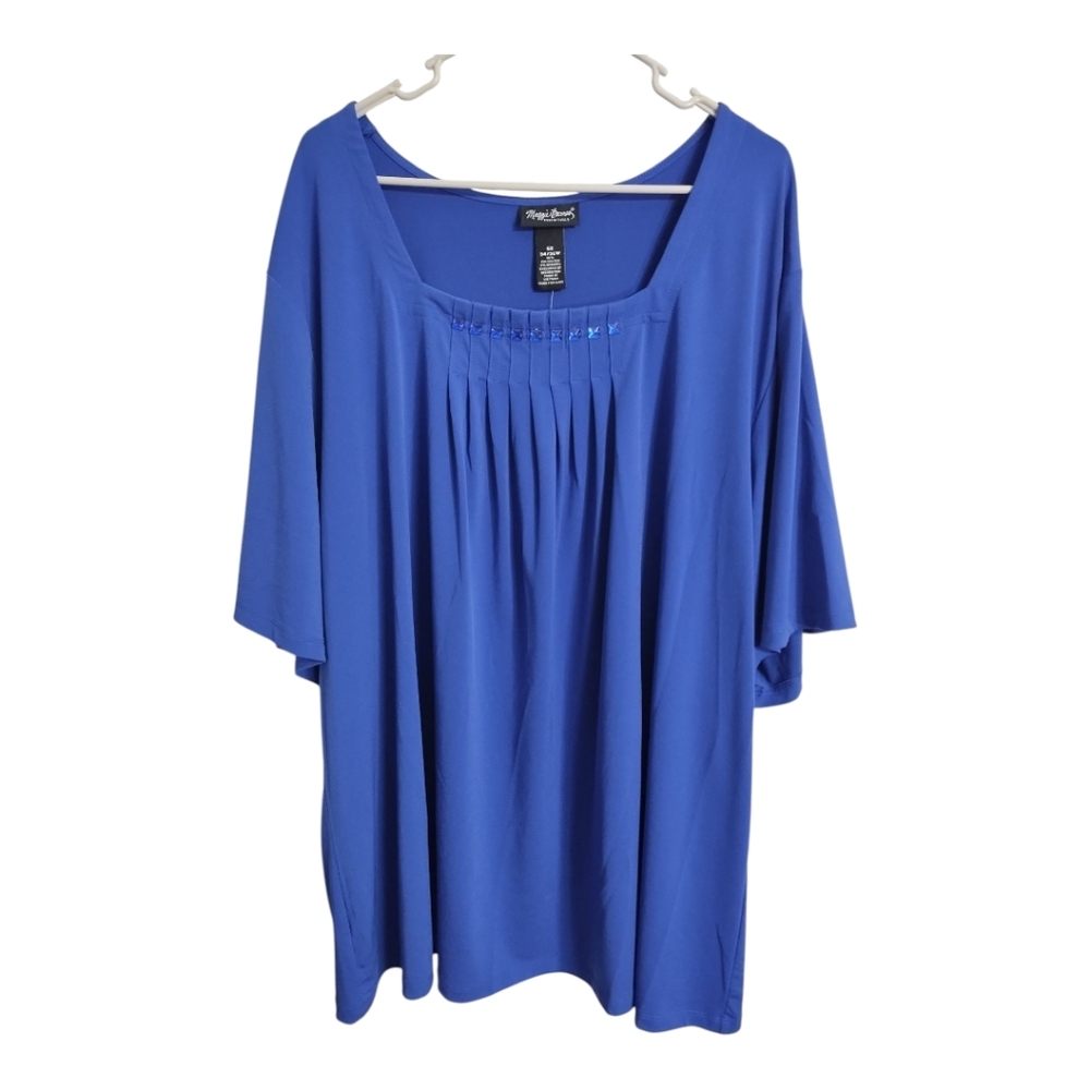 Maggie Barnes Embellished Slinky Business‎ Casual Office Preppy Blouse 5X